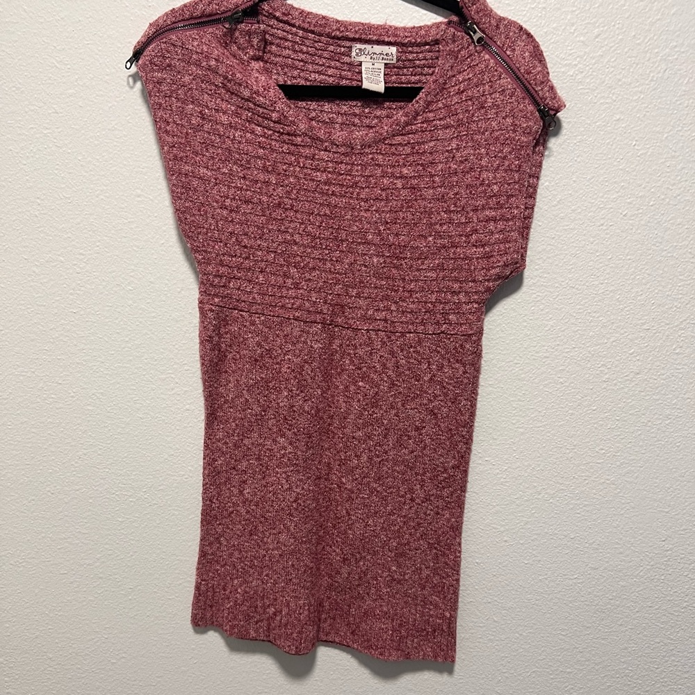 Glimmer Pink and Mauve Girls' Short Sleeve Sweater Dress Size Medium
